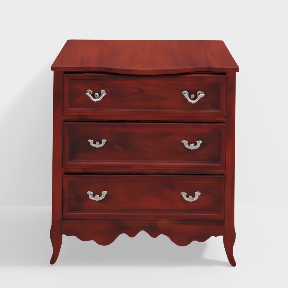 Juliet Wooden 3 Chest of Drawers (Teak Finish)