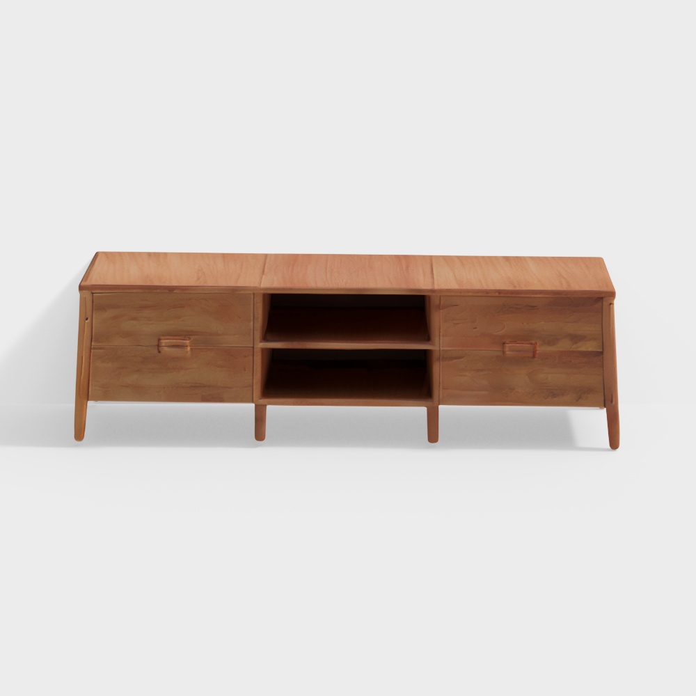 Hutch Wooden TV Unit (Natural Finish)