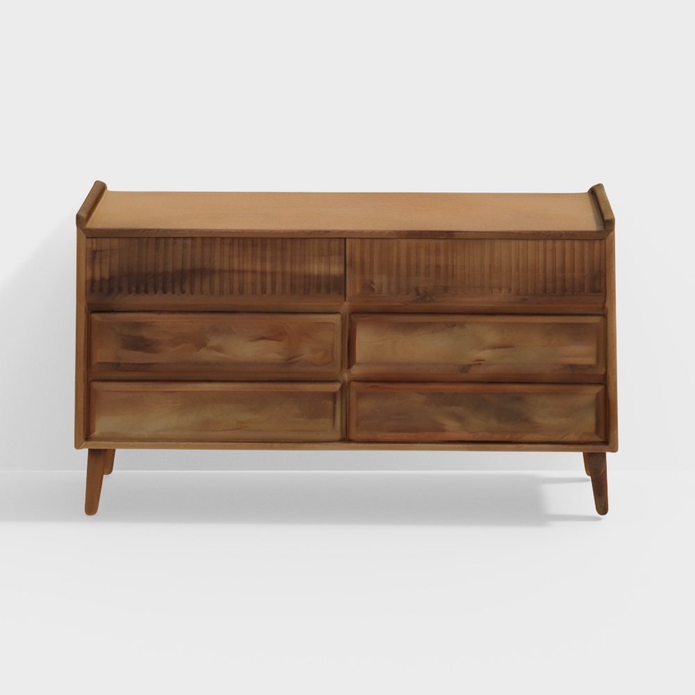 Cosmo Wooden 6 Chest of Drawers (Natural Finish)