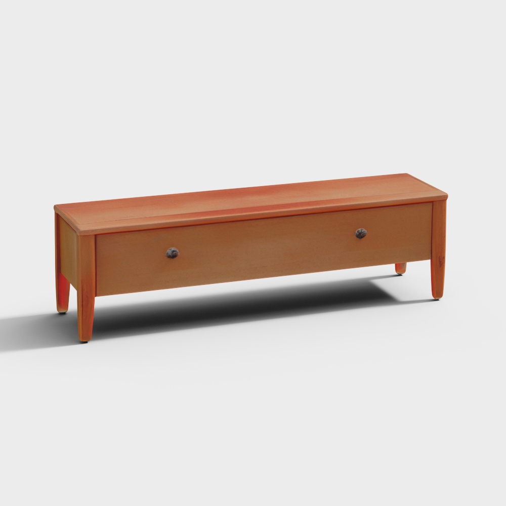 Pixel Wooden Storage Bench in Natural Finish