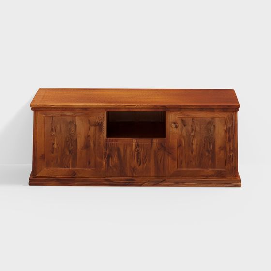 Vintage TV Stand 3D model with Low Polygon Design