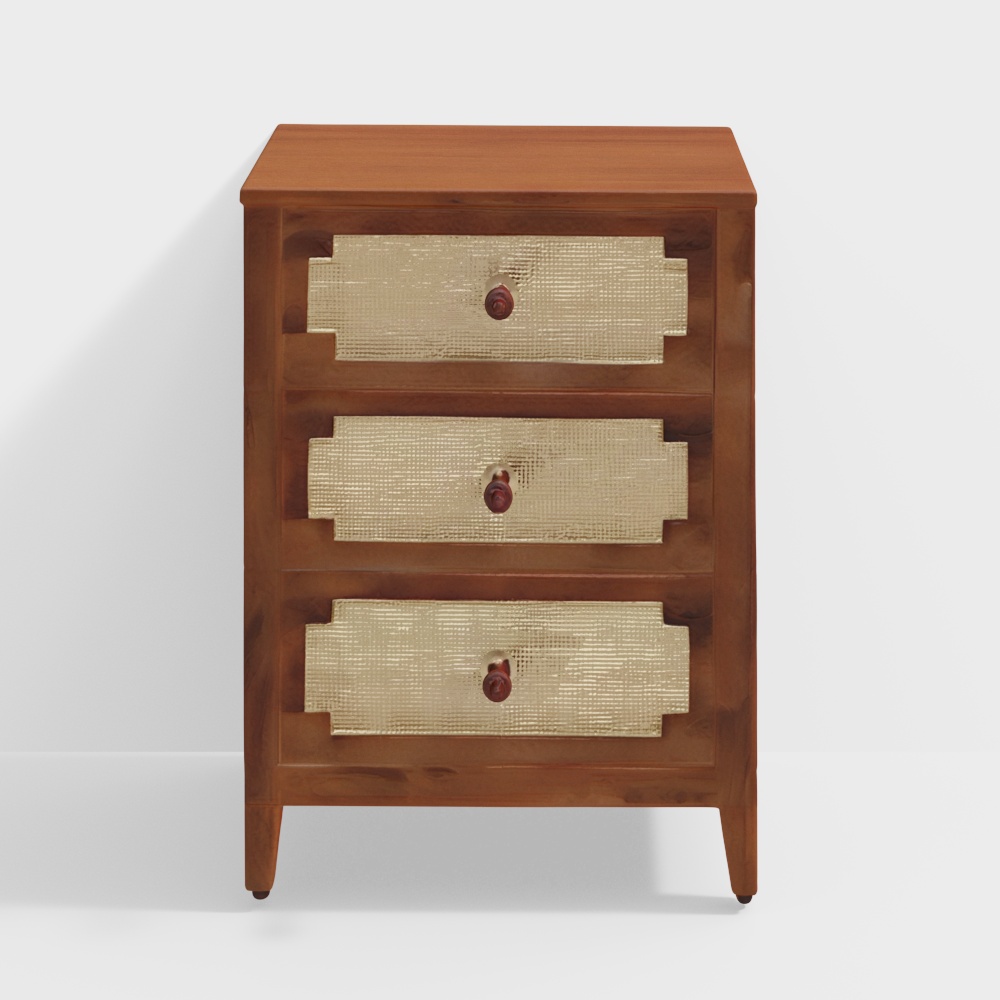 Scott Rattan 3 Chest of Drawers in Natural Finish