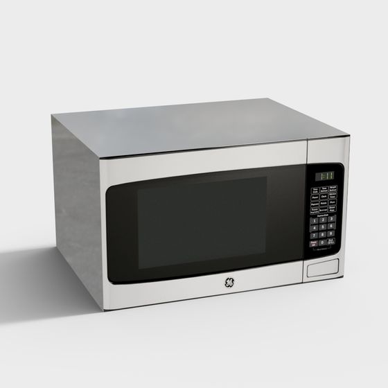 Stylish Low-Poly Microwave 3D model for Modern Interiors