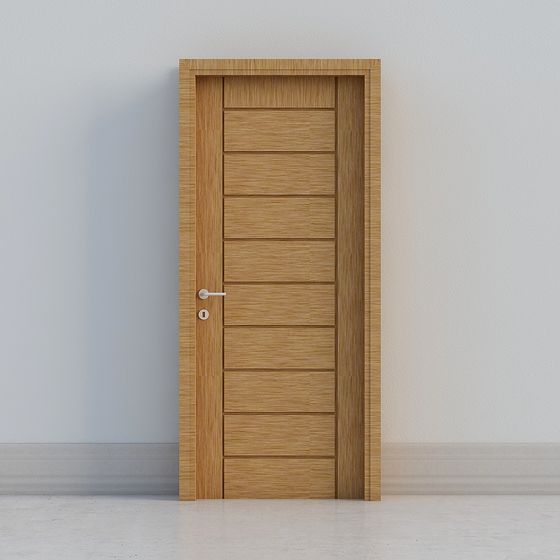 Modern Bamboo Door 3D model for Interior Design