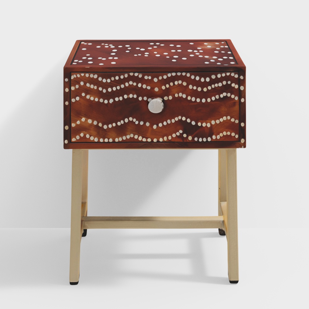 Sej Solid Wood Bedside Table in Natural Finish