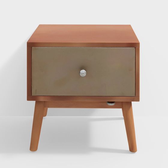 Elegant Bedside Table 3D model for Modern Interiors