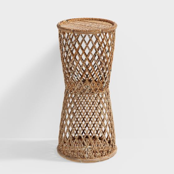 Stylish Weaved Rattan Chair 3D model for Creative Spaces