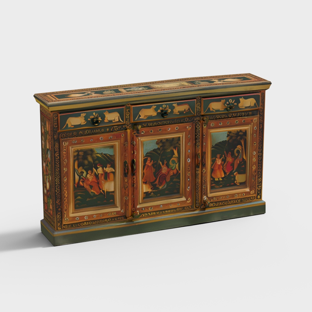 Rajasthani Queen Painted Sideboard