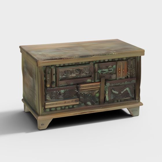 Antique Treasure Chest 3D Model