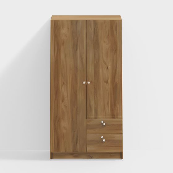 Wardrobe with 2 doors and 2 drawers, oak effect