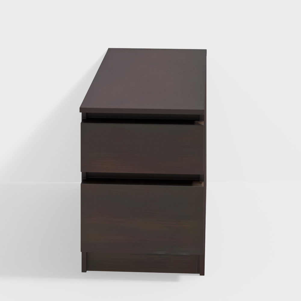 Black-Brown Chest of 2 Drawers