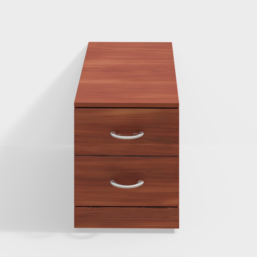 Cassettiera Marrone Medio a 2 Cassetti