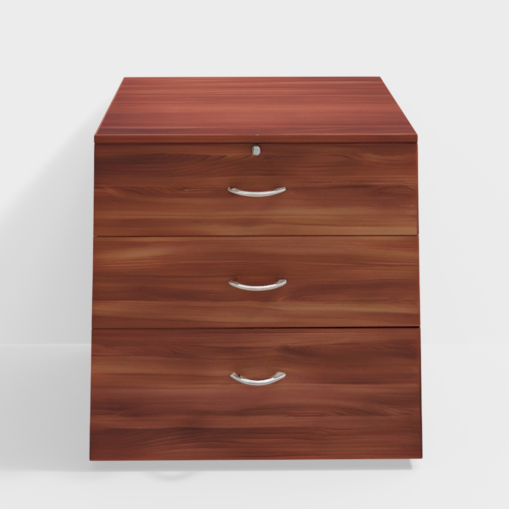 Medium Brown Chest of 3 Drawers