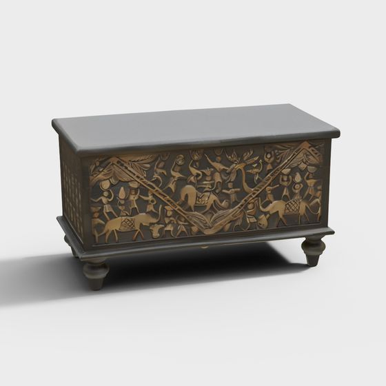 African Tribal Story Box 3D model