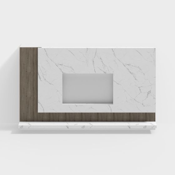 Stylish Marble TV Cabinet 3D model for Modern Spaces