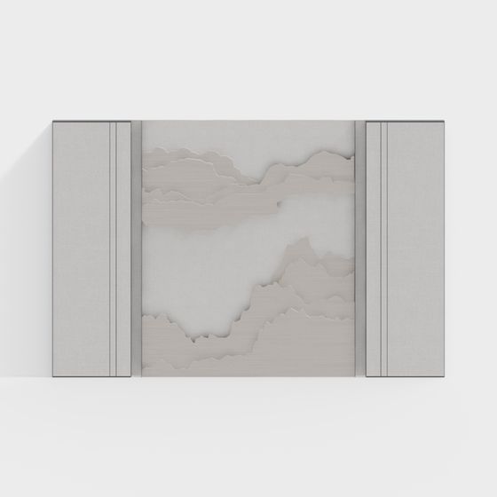 Mountain River Scroll 3D Model for Creative Projects