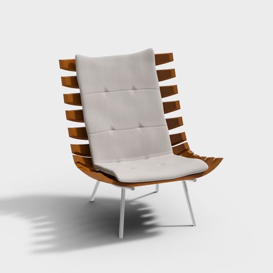 Elegant Low-Polygon Armchair 3D model