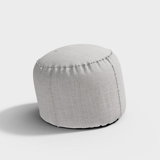 Elegant Low-Polygon Pouf 3D model for Modern Interiors