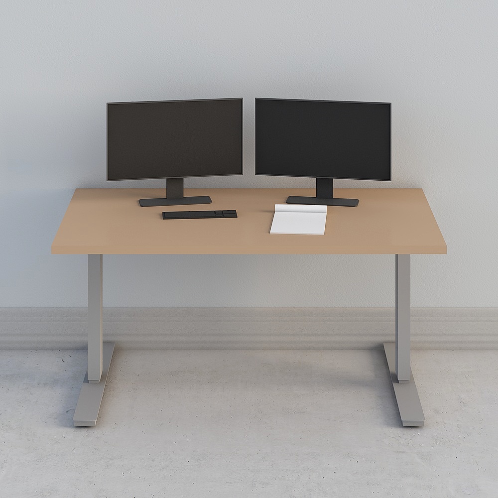 Office Desk, Height Adjustable with Workspace Setup