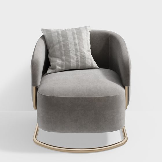 Cozy Velvet Chair 3D model