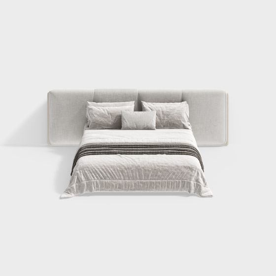 Elegant Low-Poly Bed Frame 3D model