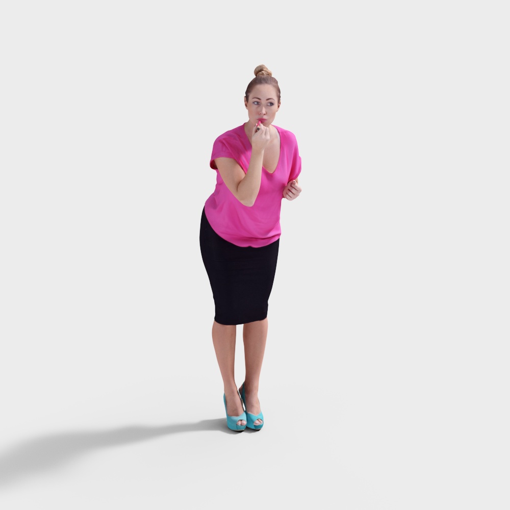 Woman Applying Lipstick