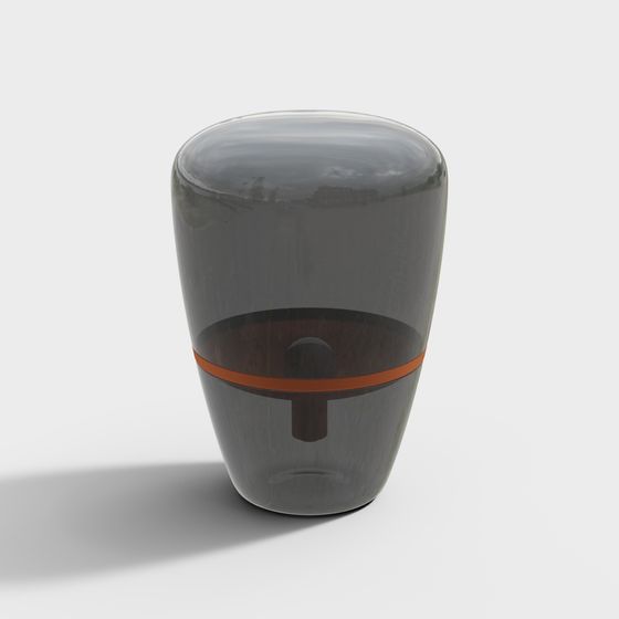 Futuristic Gray and Orange 3D Model Lamp Design
