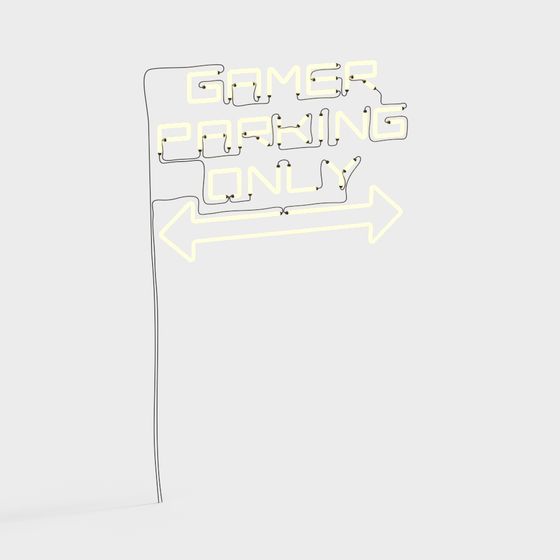 Gamer Parking Only Sign 3D model for Creative Spaces