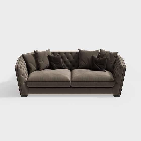 Elegant Low-Poly Sofa 3D model for Modern Interiors