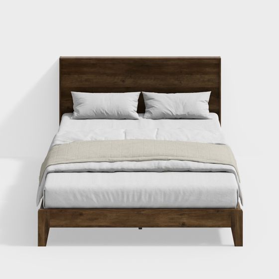 Modern Minimalist 3D Bed Frame Model