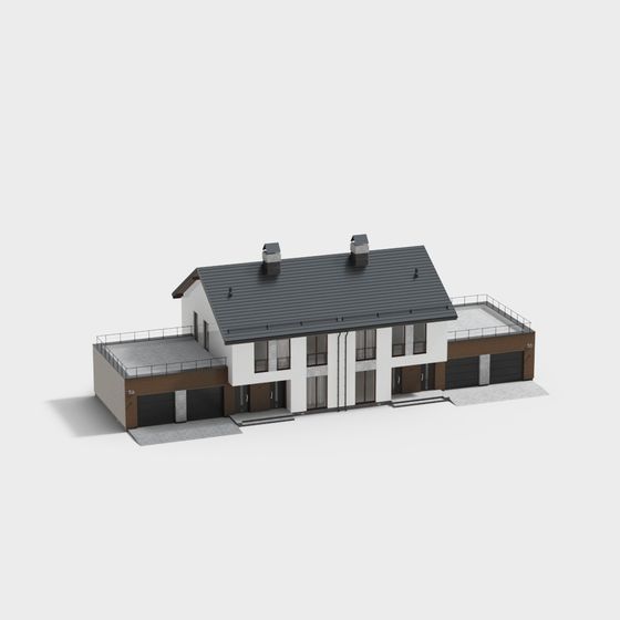 Low Poly Residential Building 3D Model