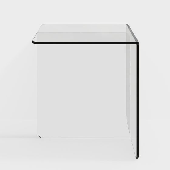 Stylish Glass Side Table 3D model