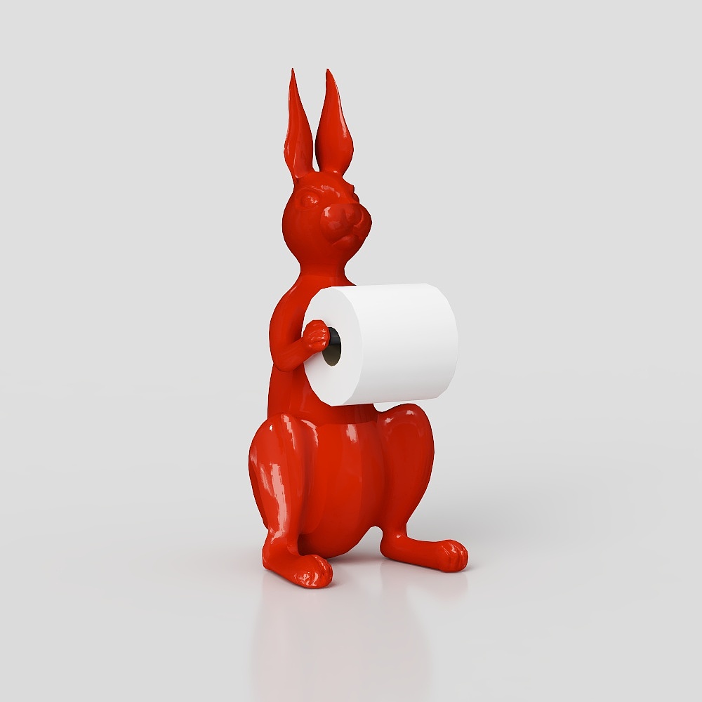 Red Bunny Toilet Paper Holder