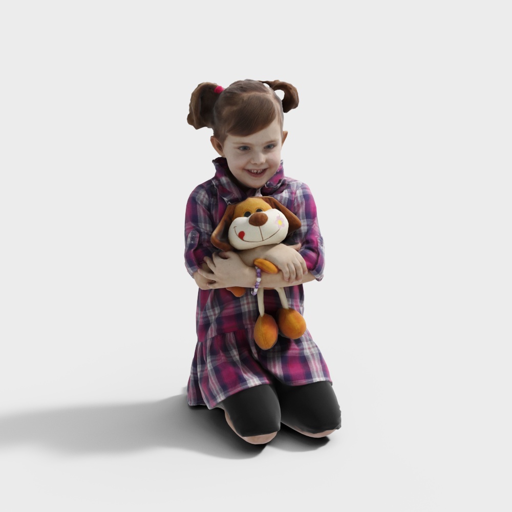 Kneeling Little Girl