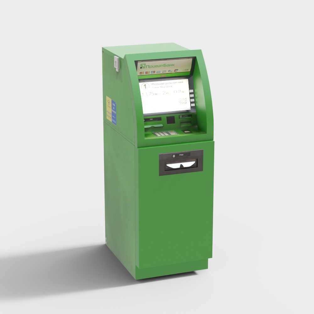Realistic Green ATM 3D model