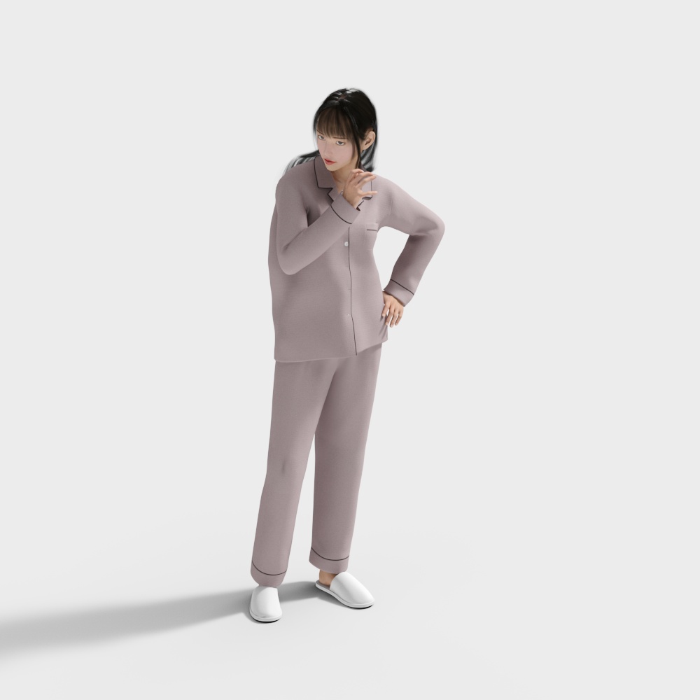 Woman Brushing Teeth (Standing)