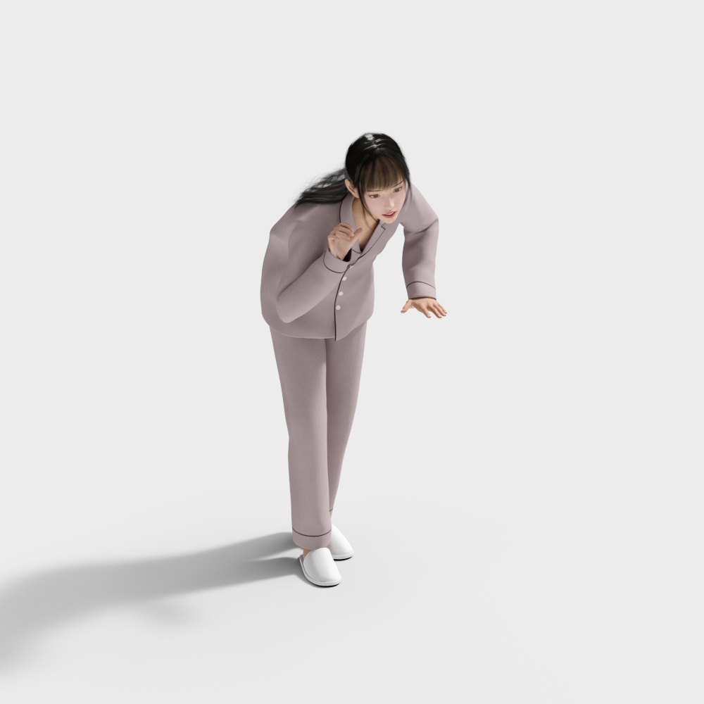 Woman Brushing Teeth Standing