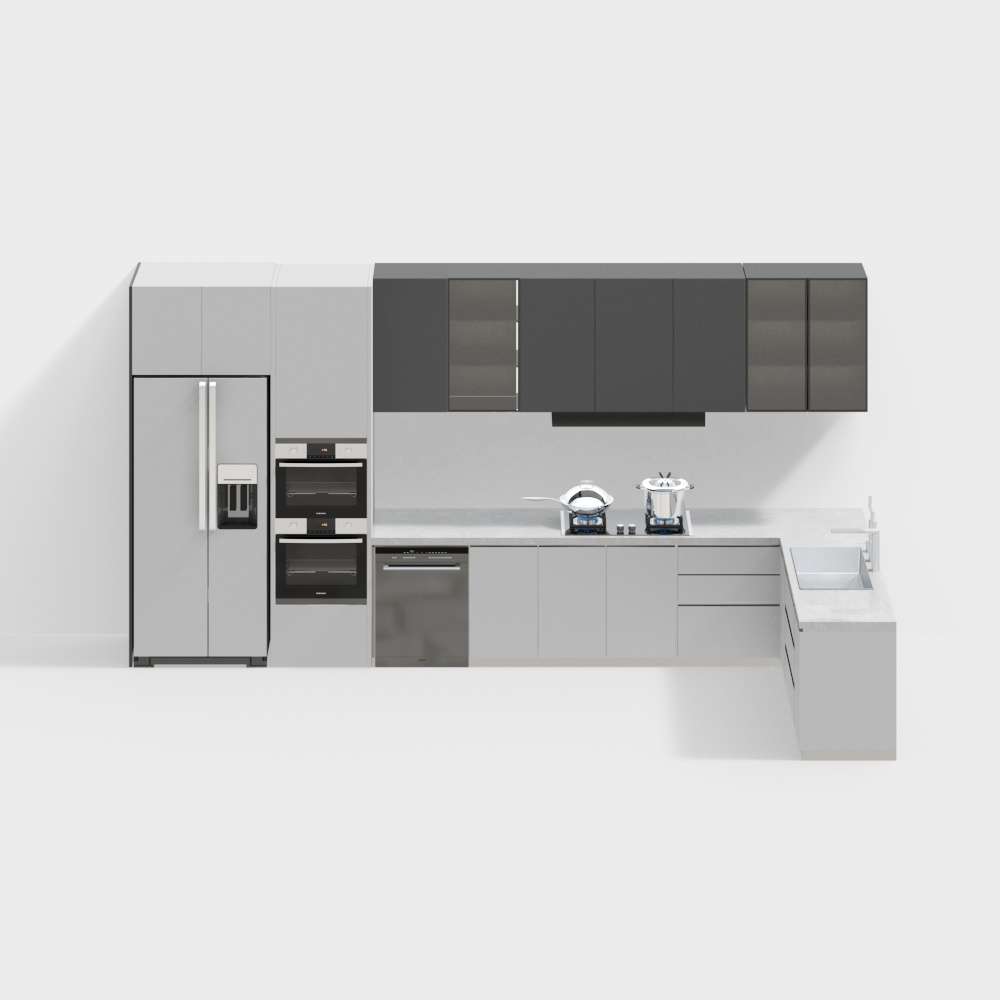 Modern Black-White-Grey Cabinet