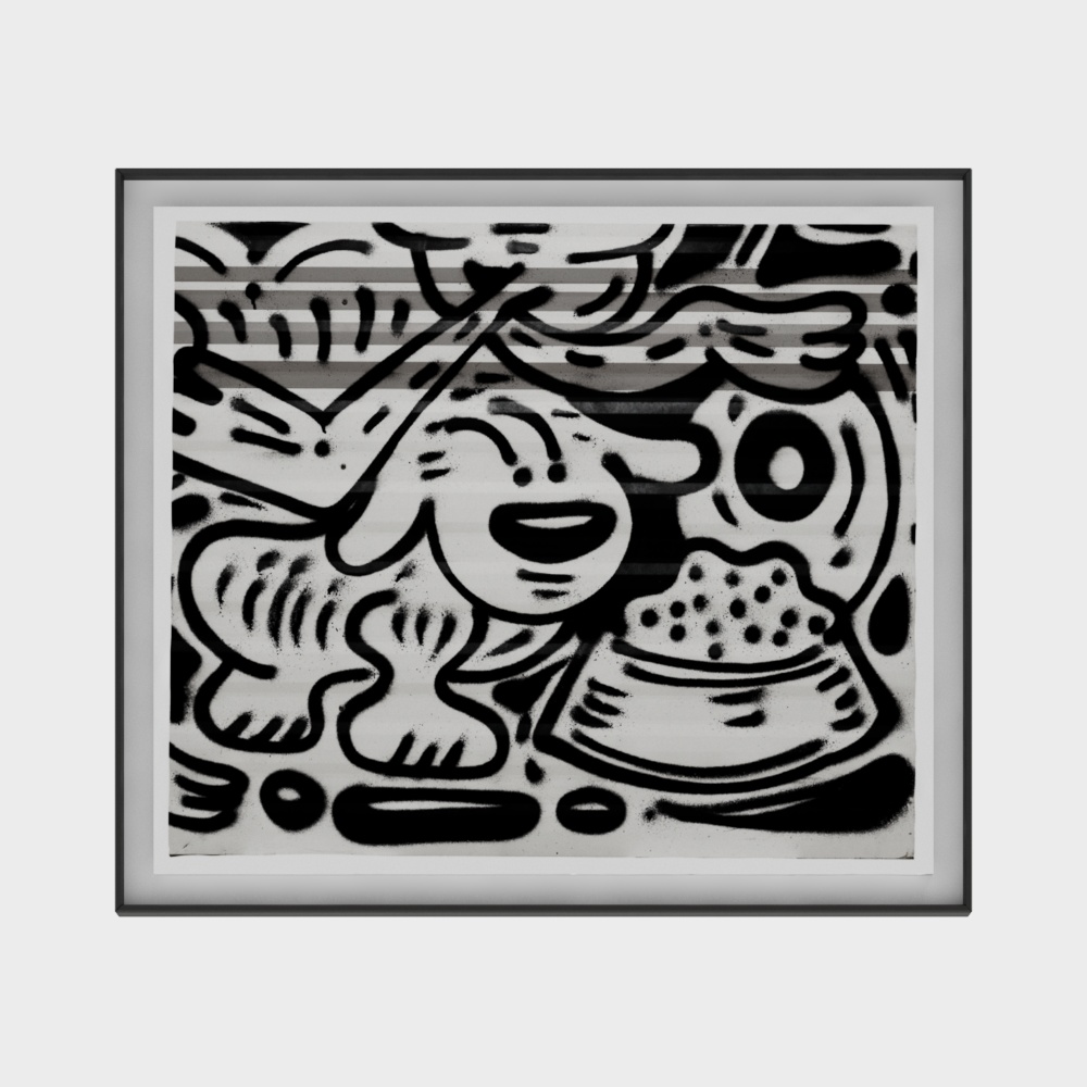 모던 흑백 그래피티 아트