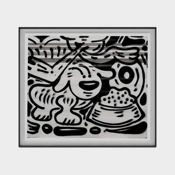 모던 흑백 그래피티 아트