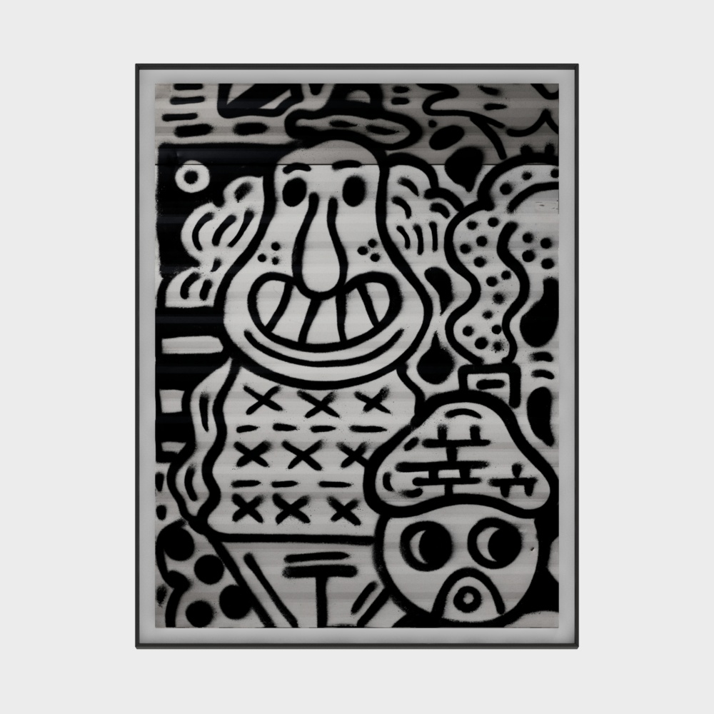 모던 흑백 그래피티 아트