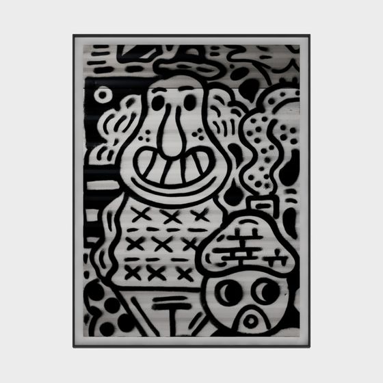 모던 흑백 그래피티 아트