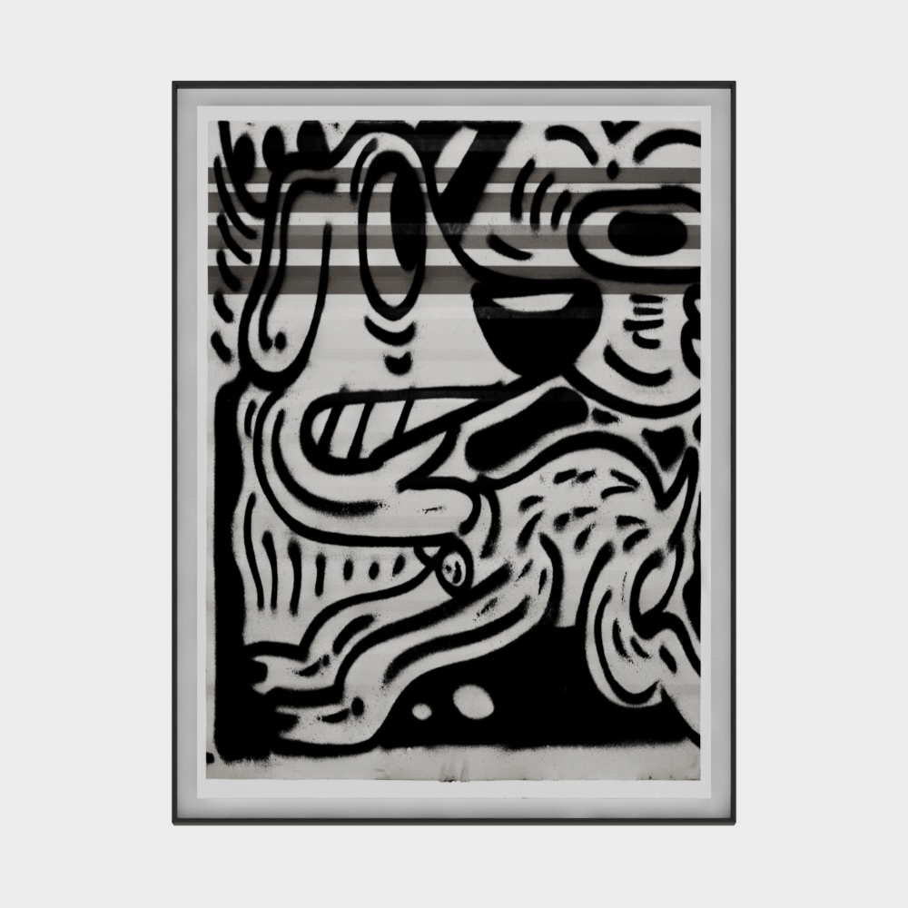 모던 흑백 그래피티 아트