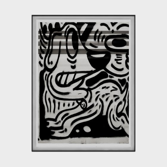 모던 흑백 그래피티 아트