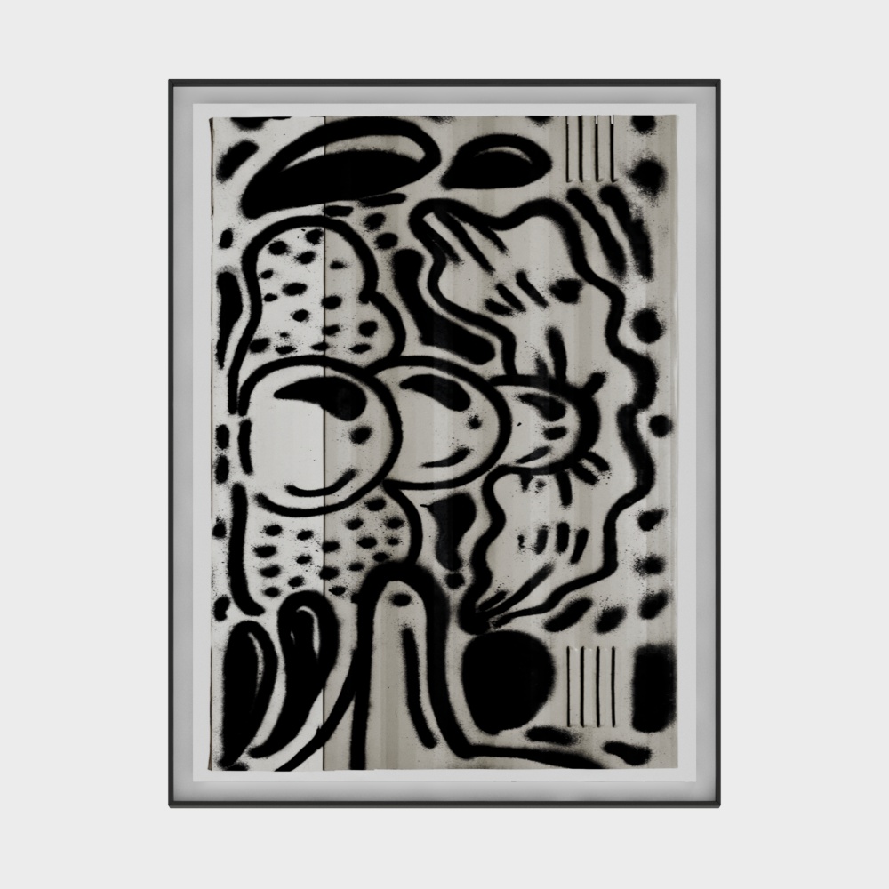 모던 흑백 그래피티 그림