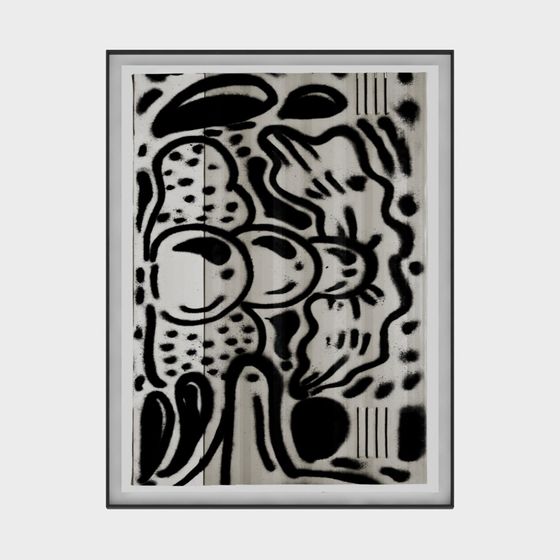 모던 흑백 그래피티 그림