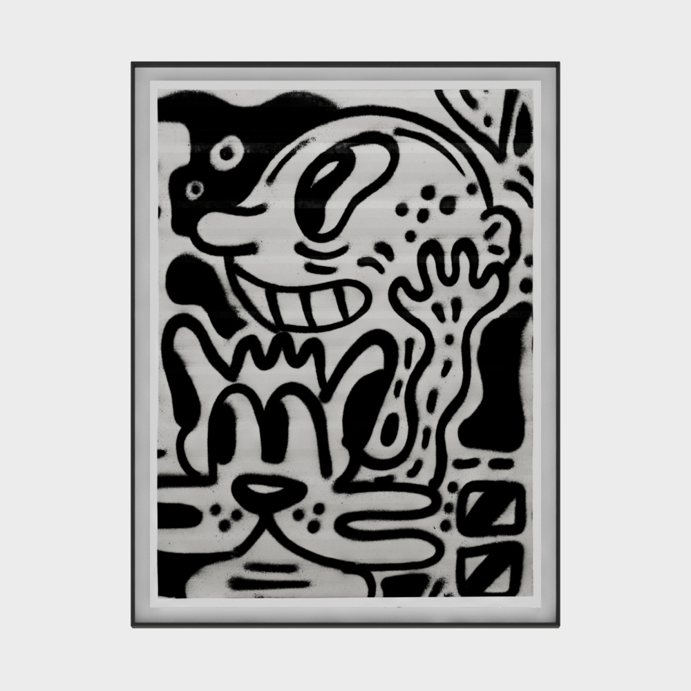 모던 흑백 그래피티 아트