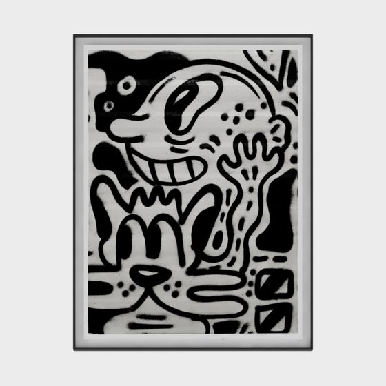 모던 흑백 그래피티 아트