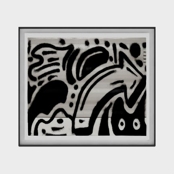 모던 흑백 그래피티 장식화