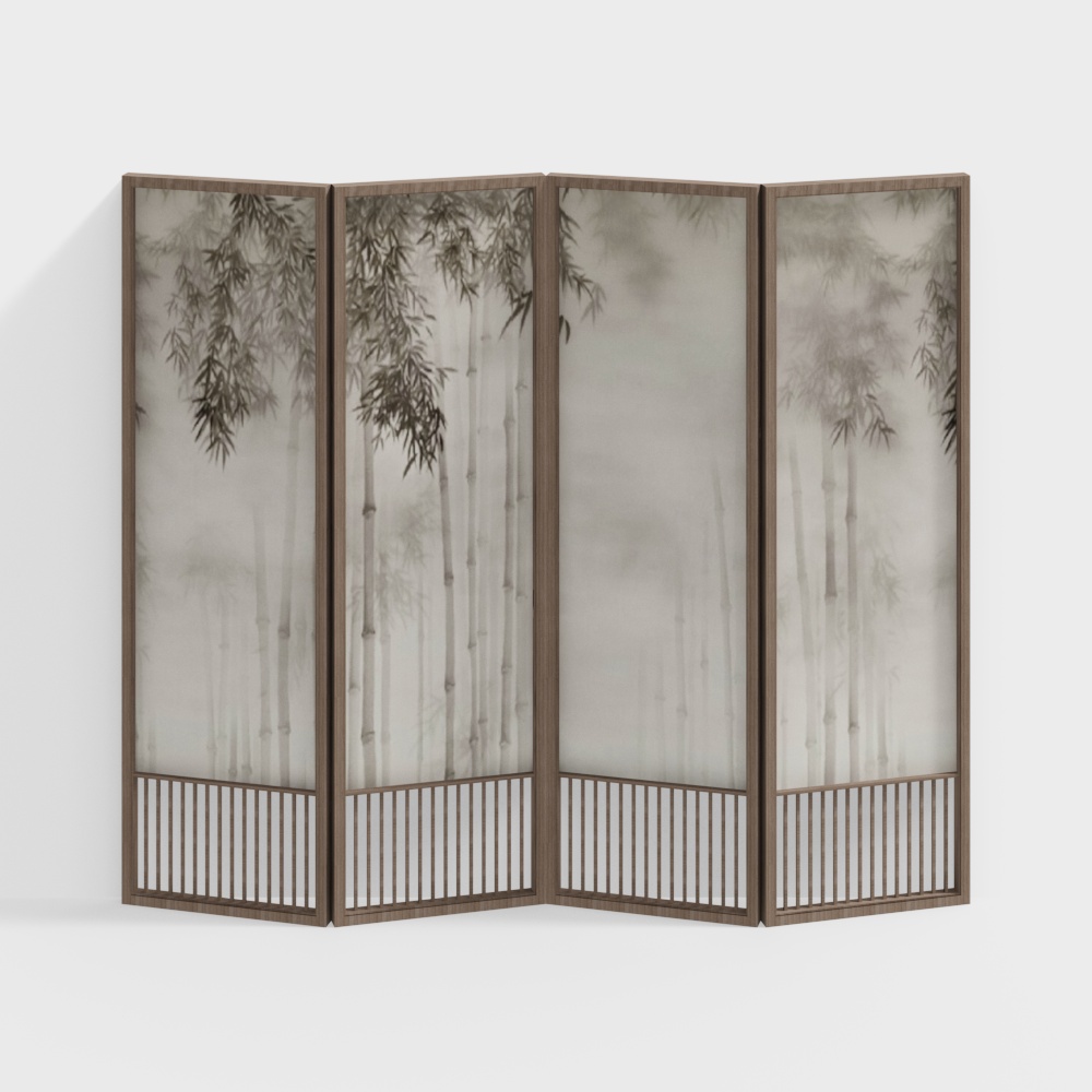 Paravento in Bamboo Stile Cinese